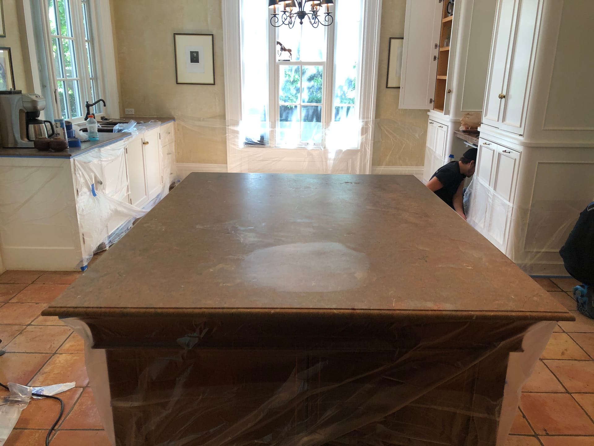 Before: Kitchen Island Stone Restoration