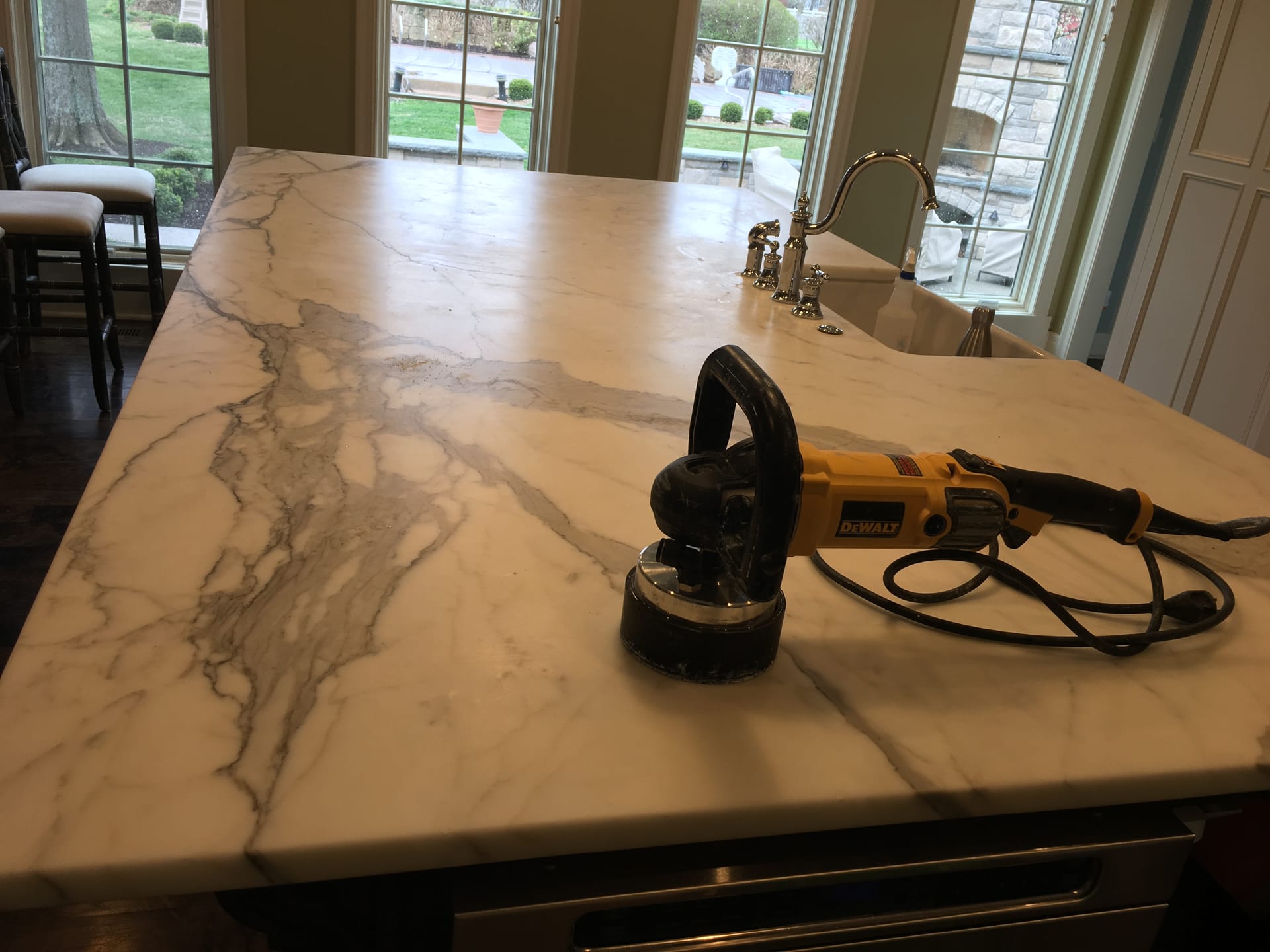 Before: Carrara Marble Countertop